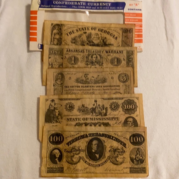The Confederate Currency Set A replicas of 6 - Picture 1 of 7